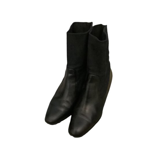 PAUL GREEN Women's Black Leather Almond Toe Block Heel Boots-Size 6 - Picture 10 of 16